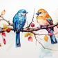 Two Sweet Birds On A Branch