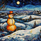 Snowman In The Night  Diamond Painting Kits