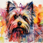 Watercolor Colorful Yorkie