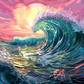 Crystal Clear Wave And Purple Sky  Diamond Painting Kits