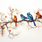 Sweet Little Birds On A Branch  Diamond Painting Kits