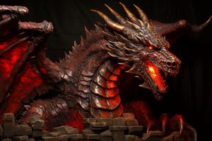Raging Fire Breathing Dragon  Diamond Painting Kits