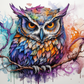 Pretty Purple Watercolor Owl  Diamond Painting Kits