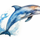 Simple Blue Watercolor Dolphin  Diamond Painting Kits