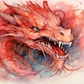 Watercolor Red Dragon