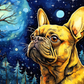 Watercolor Stargazing French Bulldog