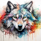 Rad Watercolor Wolf  Diamond Painting Kits