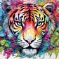 Colorful Watercolor Tiger