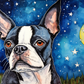 Watercolor Starry Night Boston Terrier