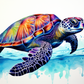 Pretty Watercolor Sea Turtle