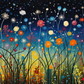 Colorful Wildflowers And Evening Glow