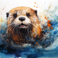 Playful Splashing Otter