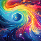 Swirly Rainbow Galaxy  Diamond Painting Kits