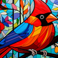 Vibrant Stained Glass Cardinal
