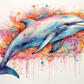 Fun Colors Watercolor Dolphin
