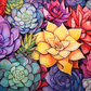 Pretty Watercolor Succulent Collection