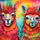 Coloful Mexican Llama Couple