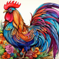 Pretty Watercolor Rooster Art  Diamond Painting Kits