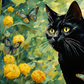 Black Kitty And Butterflies   Diamond Painting Kits