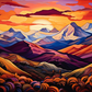 Warm Sunset And Mountain Range