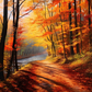 Golden Afternoon Autumn Trail   Diamond Painting Kits