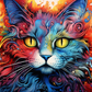 Mesmerizing Watercolor Kitty   Diamond Painting Kits
