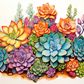 Beautiful Watercolor Succulent Garden