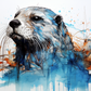 Serious Watercolor Otter  Diamond Painting Kits
