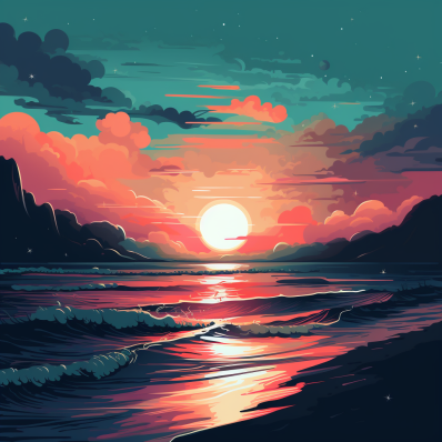 Retro Sunset  Diamond Painting Kits