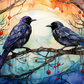 Fantasy Blue Birds On A Branchn