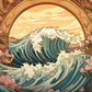 Graceful Ocean Waves And Flowers