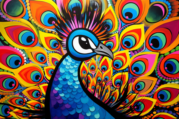 Fun Color Pop Peacock  Diamond Painting Kits