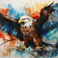 Red White And Blue Watercolor Eagle  Diamond Painting Kits