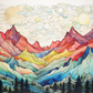 Layered Watercolor Mountain Range