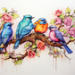 Sweet Birdies On A Branch  Diamond Painting Kits