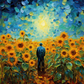 Farmer And His Sunflowers