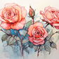Watercolor Gentel Roses