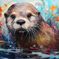 Pretty Little Otter In Water