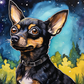 Watercolor Starry Night Chihuahua