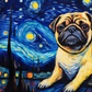 Pug Onna Starry Night
