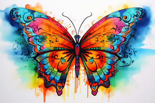 Watercolor Vibrant Butterfly  Diamond Painting Kits