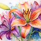 Tropical Watercolor Lilies