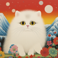 Fluffy White Persian Cat  Diamond Painting Kits