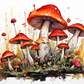 Watercolor Mushroom Art