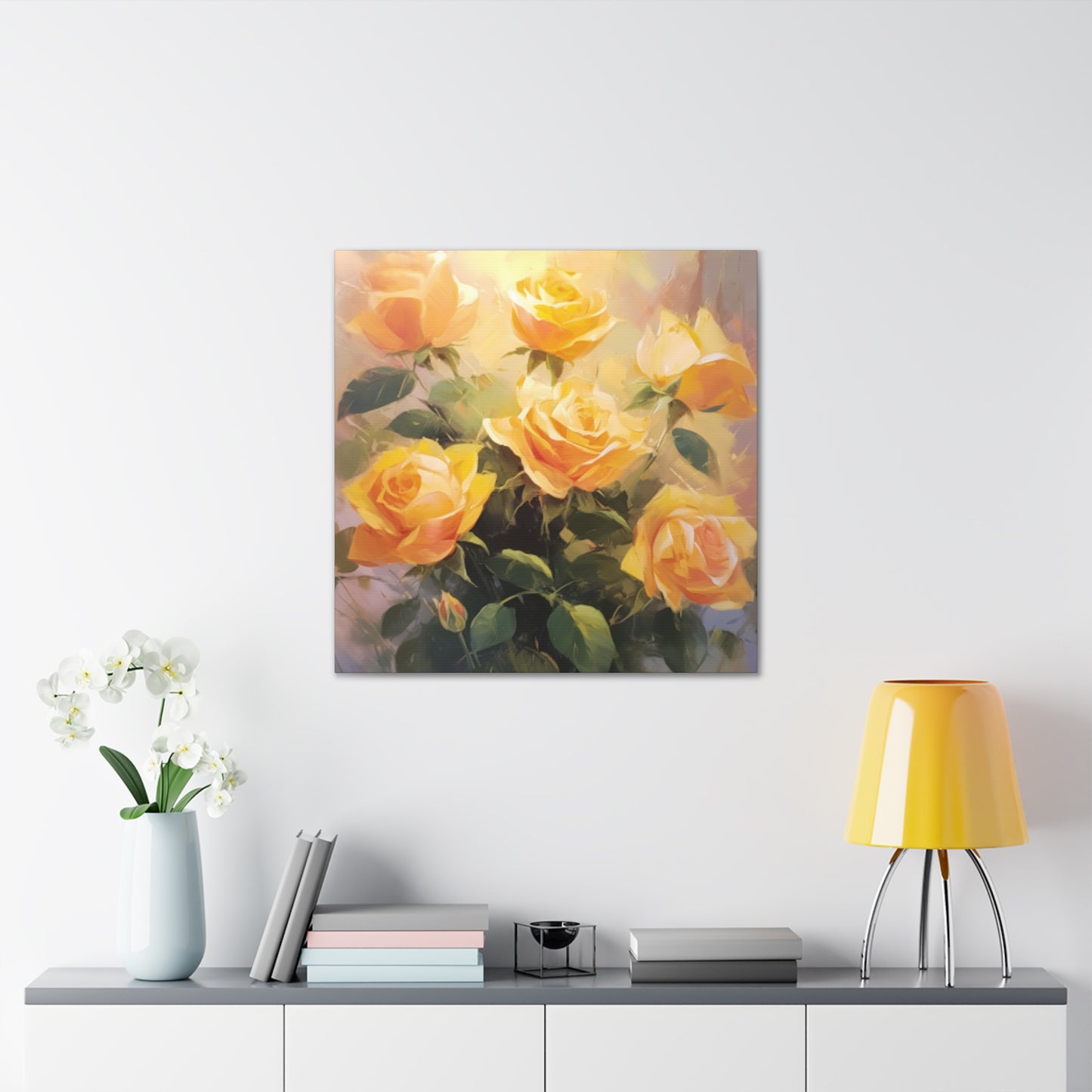 Beautiful Bouquet Of Blooming Yellow Roses- Large Wall Art