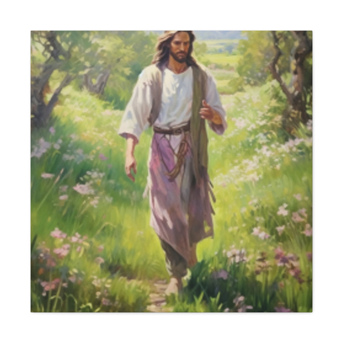 A Beautiful Day For A Peaceful Walk With Jesus - Large Wall Art