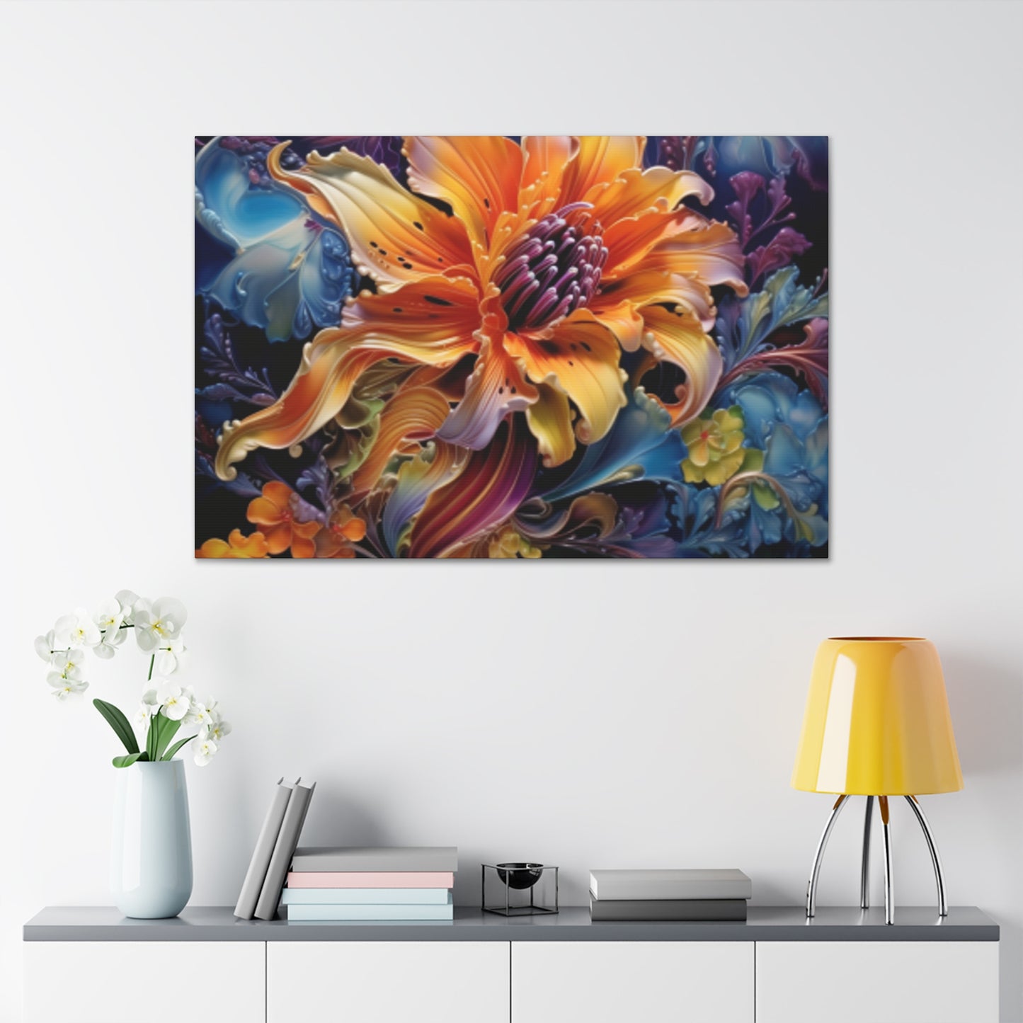 Psychedelic Yellow Flower - Large Wall Art