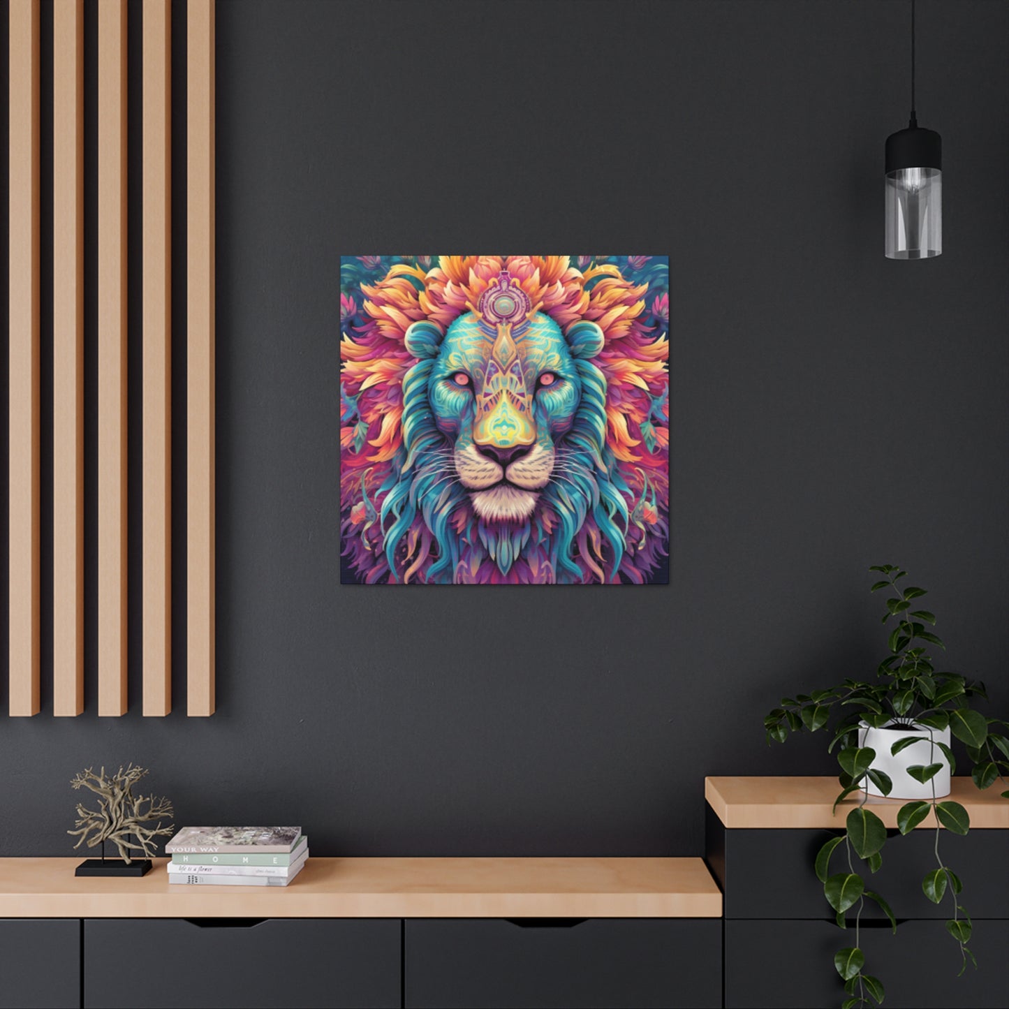 Dreamland Lion With Pink Eyes- Large Wall Art