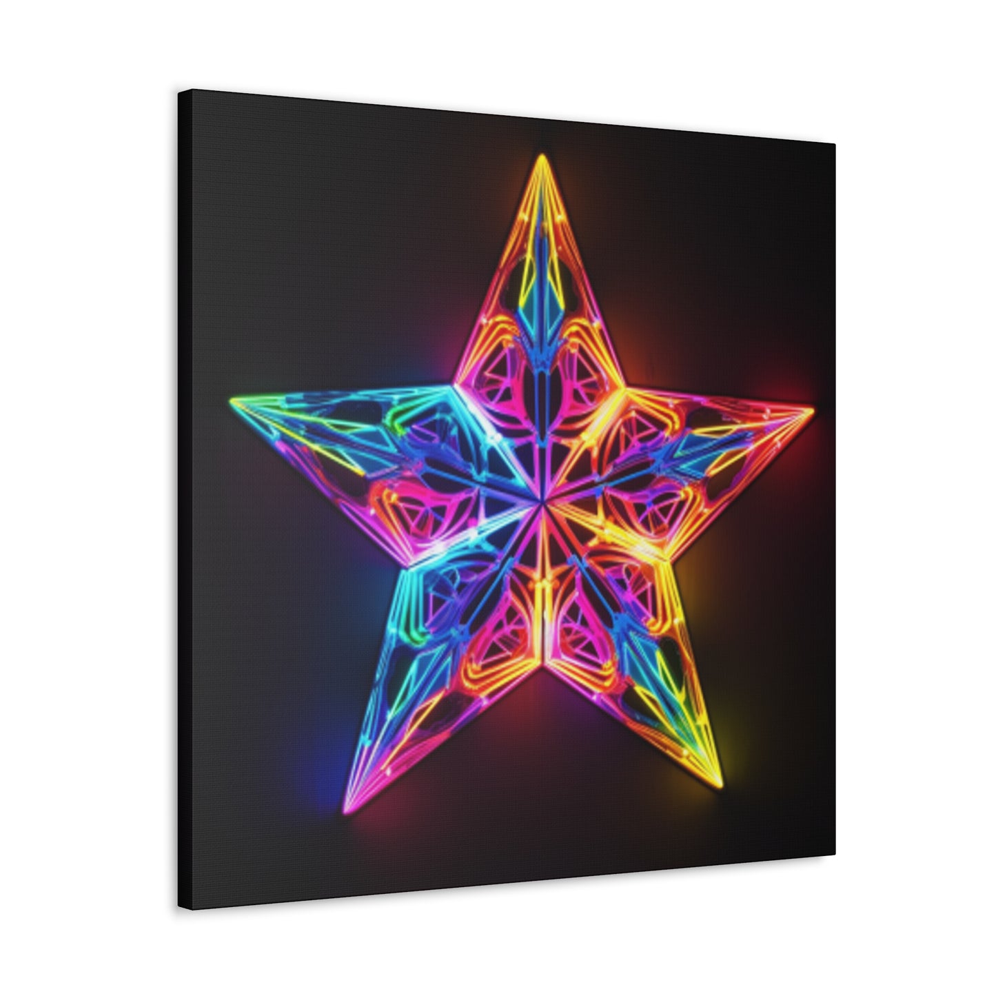 Electric, Neon, Glowing Star - Large Wall Art