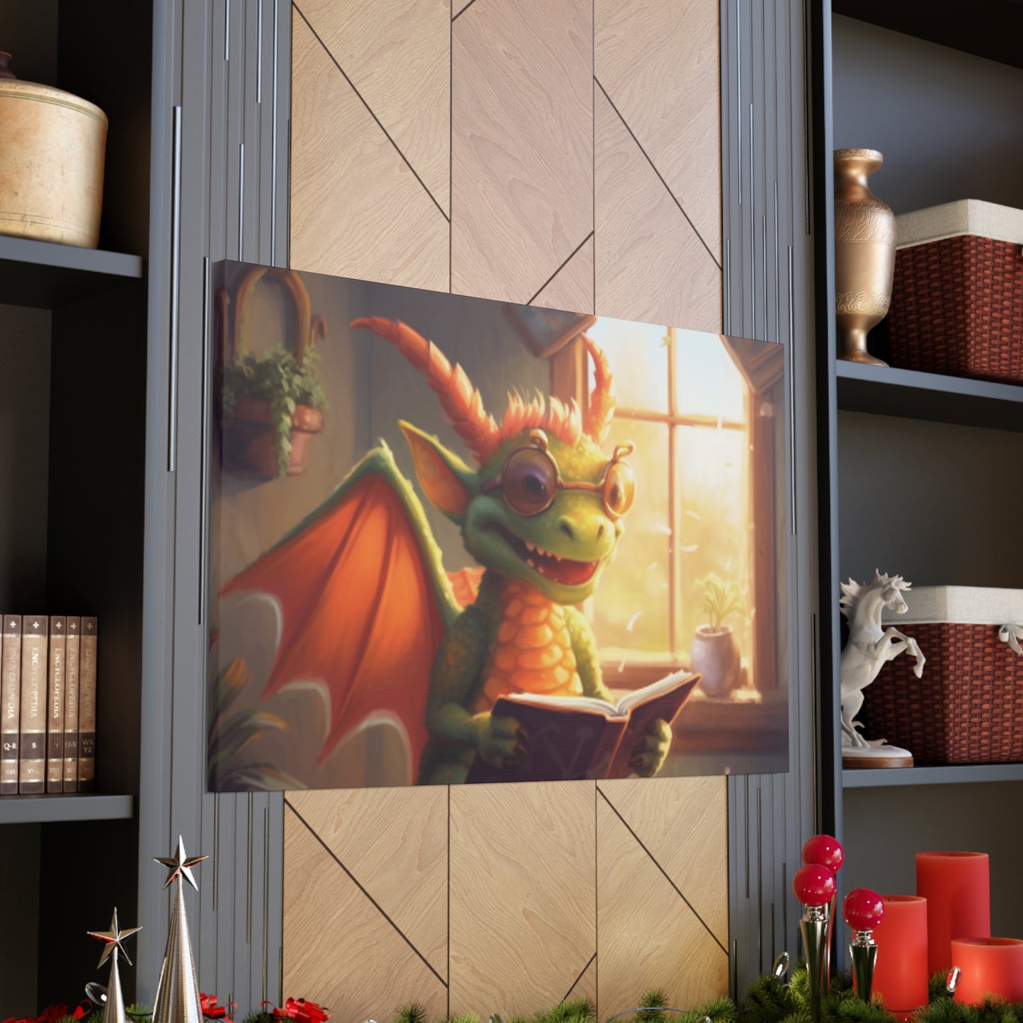 Dragon Reading In The Sunlight- Large Wall Art